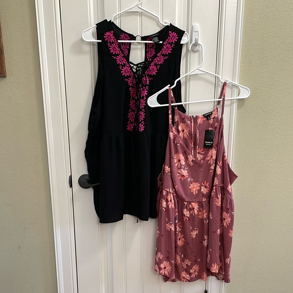 Two TORRID floral summer tops!  4
